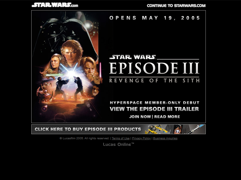 StarWars.com, 2005-03-13 design